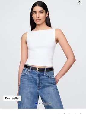 GAP CloseKnit Jersey Boatneck Crop Tank Top